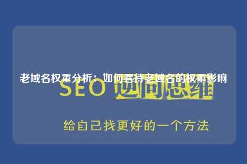 老域名权重分析：如何看待老域名的权重影响