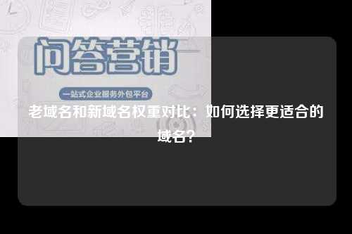 老域名和新域名权重对比：如何选择更适合的域名？